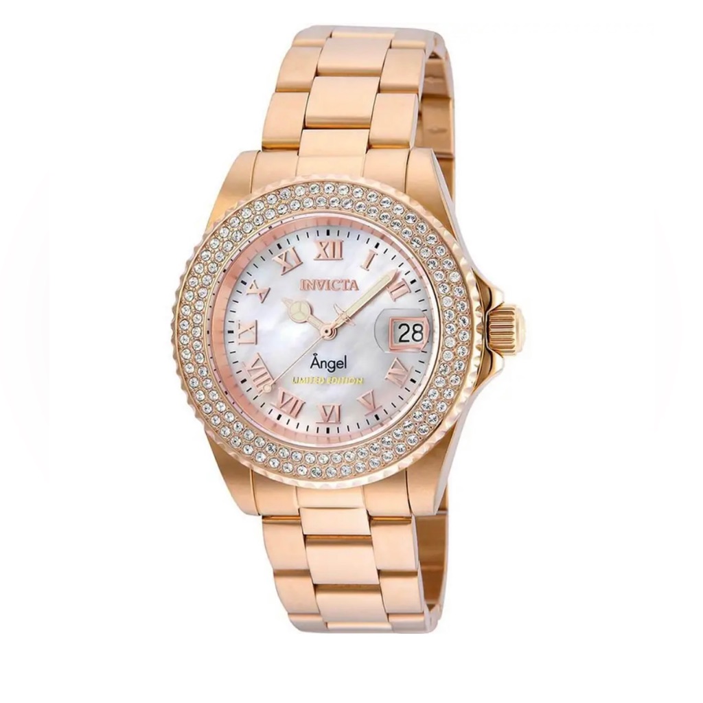 Invicta Women's 24615 Angel Quartz Mother Of Pearl Watch Limited Edition - New!